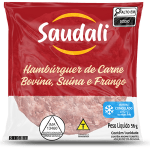 HAMBURGUER SAUDALI ENVELOPADO 56G MISTO